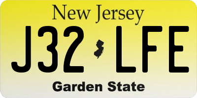 NJ license plate J32LFE