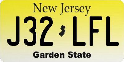NJ license plate J32LFL