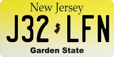 NJ license plate J32LFN