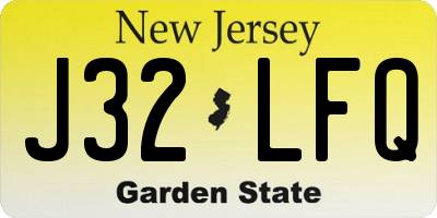 NJ license plate J32LFQ
