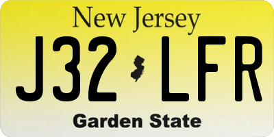 NJ license plate J32LFR