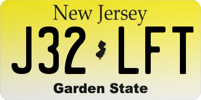 NJ license plate J32LFT