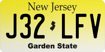 NJ license plate J32LFV
