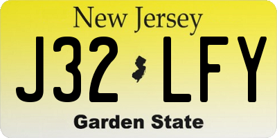 NJ license plate J32LFY