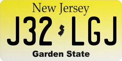 NJ license plate J32LGJ