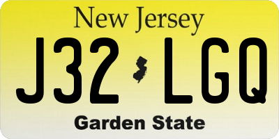 NJ license plate J32LGQ