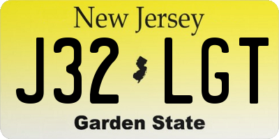 NJ license plate J32LGT