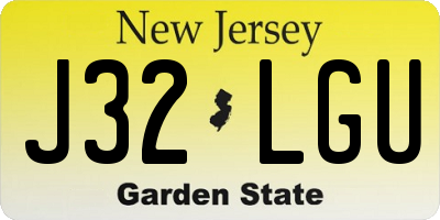 NJ license plate J32LGU