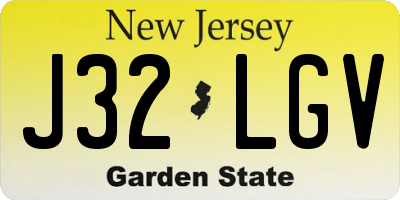 NJ license plate J32LGV