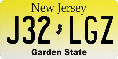 NJ license plate J32LGZ