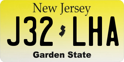 NJ license plate J32LHA