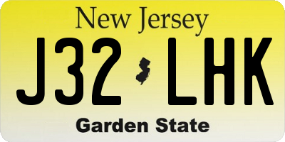 NJ license plate J32LHK