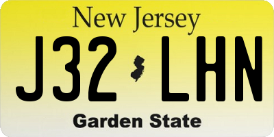 NJ license plate J32LHN