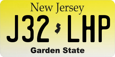 NJ license plate J32LHP