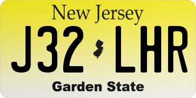 NJ license plate J32LHR