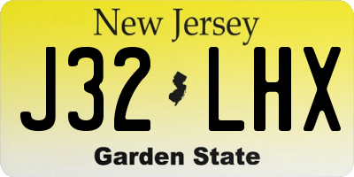 NJ license plate J32LHX