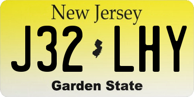 NJ license plate J32LHY
