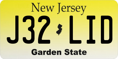 NJ license plate J32LID