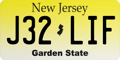 NJ license plate J32LIF