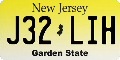 NJ license plate J32LIH