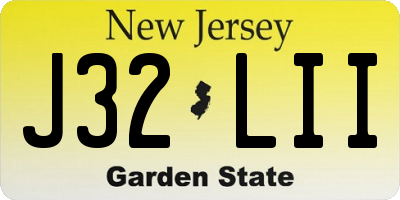 NJ license plate J32LII