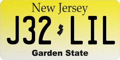 NJ license plate J32LIL
