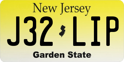 NJ license plate J32LIP