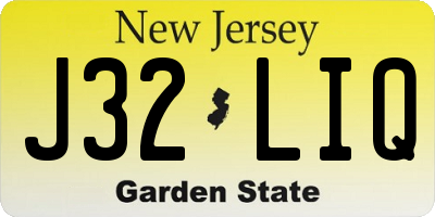 NJ license plate J32LIQ