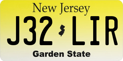 NJ license plate J32LIR