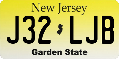 NJ license plate J32LJB