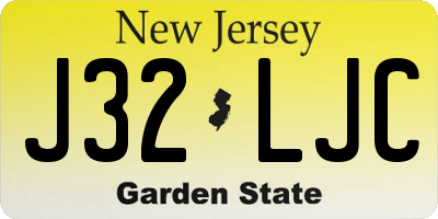 NJ license plate J32LJC