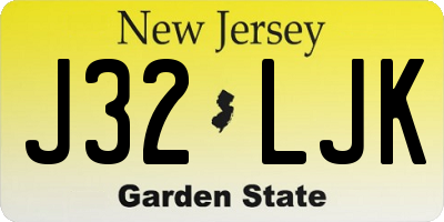 NJ license plate J32LJK
