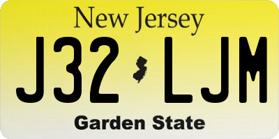 NJ license plate J32LJM