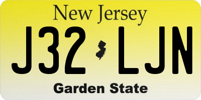 NJ license plate J32LJN