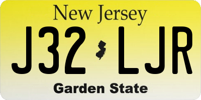 NJ license plate J32LJR