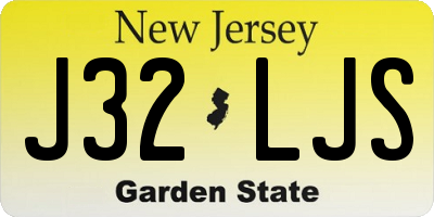 NJ license plate J32LJS