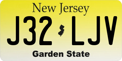 NJ license plate J32LJV