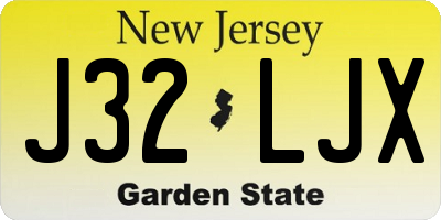 NJ license plate J32LJX