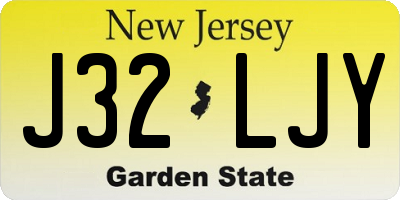 NJ license plate J32LJY