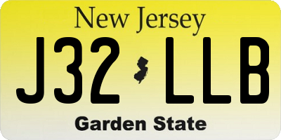 NJ license plate J32LLB