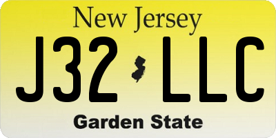 NJ license plate J32LLC