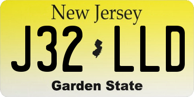 NJ license plate J32LLD