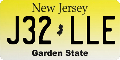 NJ license plate J32LLE