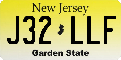 NJ license plate J32LLF