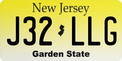 NJ license plate J32LLG