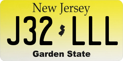 NJ license plate J32LLL