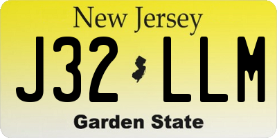 NJ license plate J32LLM