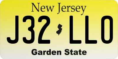 NJ license plate J32LLO