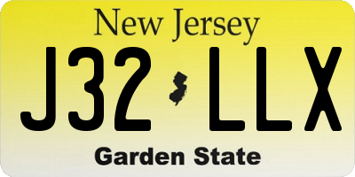 NJ license plate J32LLX