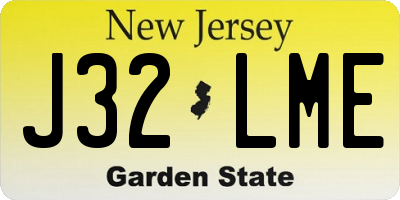 NJ license plate J32LME